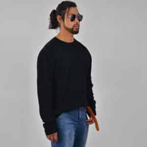 סריג ויסקוזה במרקם משי צווארון עגול 485