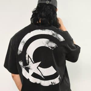 טישרט מטרה מאחור וטלאי בחזית כותנת פיגמנט 274