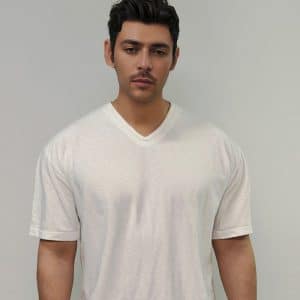 טישרט זרוקה צווארון וי כותנת סלאב 282