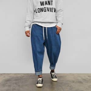 ג'ינס בגזרת באגי רחבה במיוחד גומי במותן 784